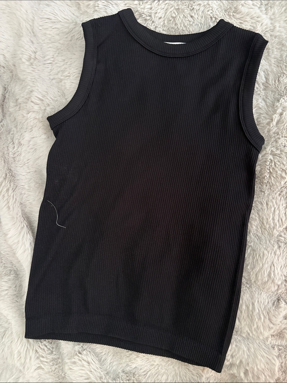 Kids Black Ribbed Tank Top - Classic Sleeveless Tee